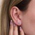 Lilas | Argent sterling .925 | Mini Boucles D'oreilles Tiges En Verre Luciole